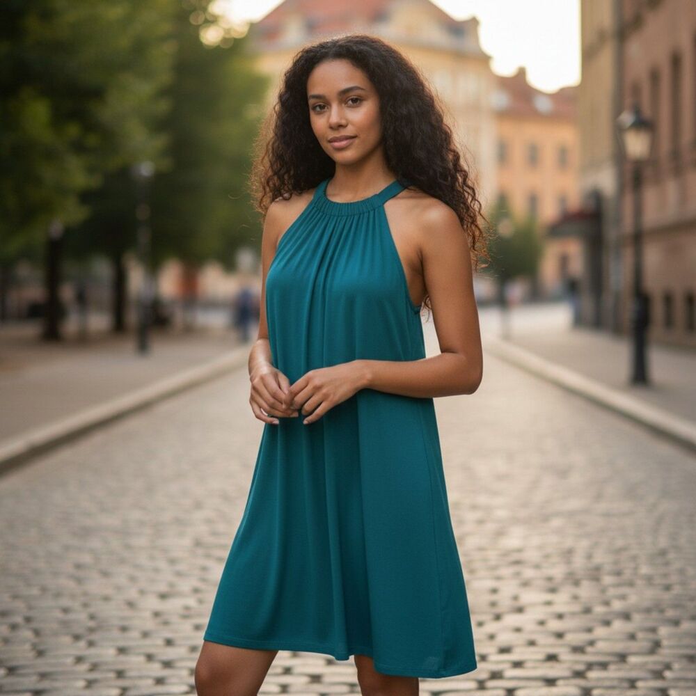 Calvin Klein Turquoise Sleeveless Midi Dress